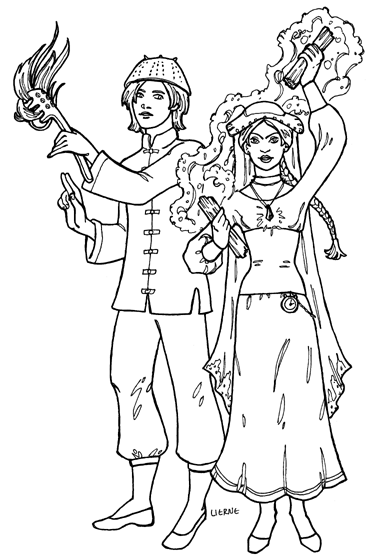 A male and female Pastamancer.